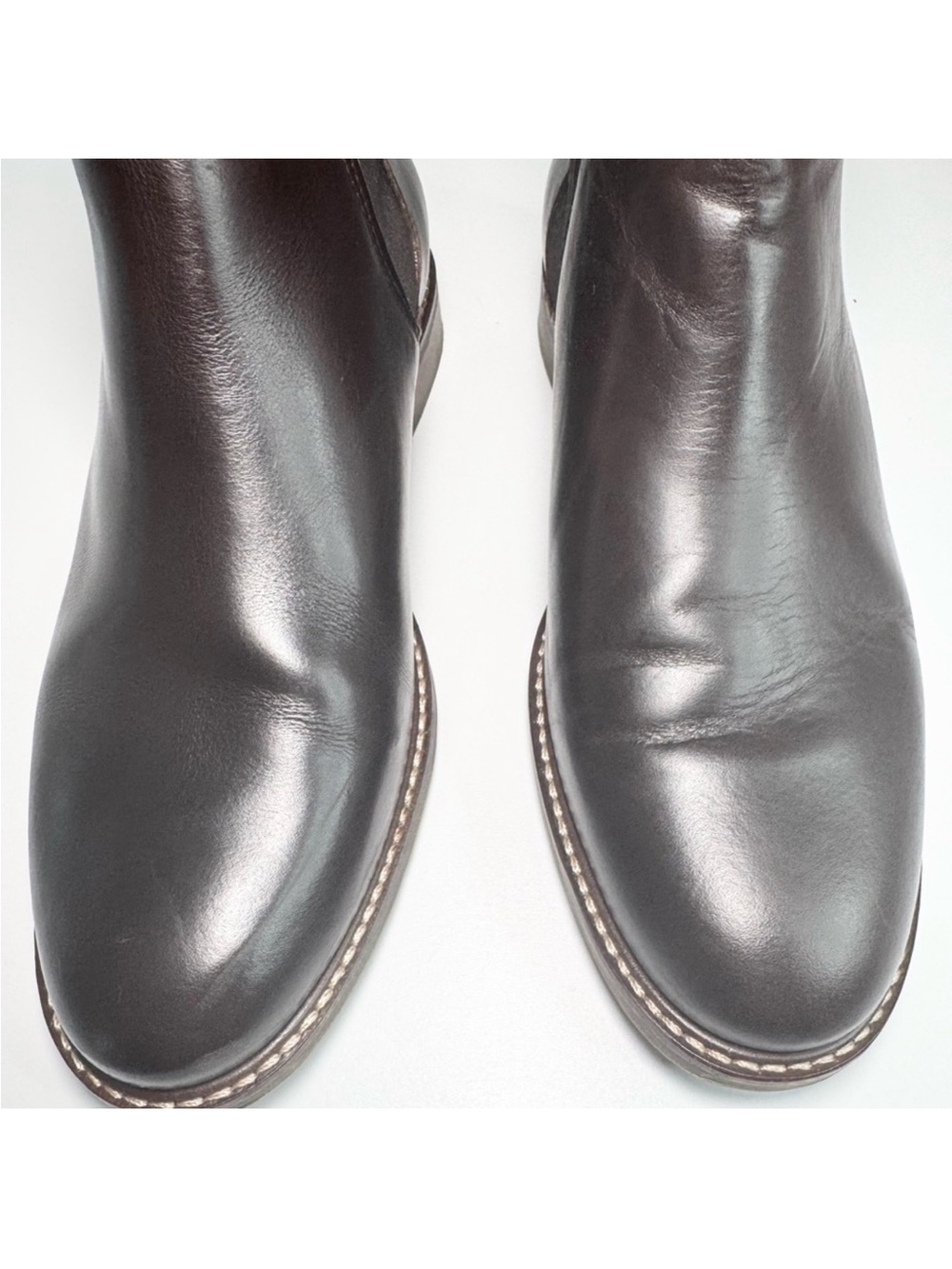 Men's BARBOUR Brown Leather Chelsea Boots - Classic Slip-On Style. UK SIZE 7. - Picture 5 of 8